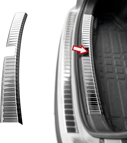 RECAMBO Edelstahl Ladekantenschutz - passend für Seat Ateca | BJ ab 2016 - polierte Chrom-Schutzleiste für die Stoßstange mit glatter Oberfläche & Klebemontage