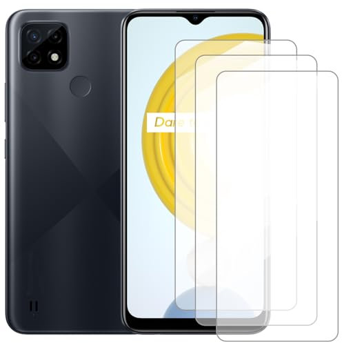Damolong Protector de pantalla compatible con Realme C21 RMX3201(6.5 pollici) [paquete de 3] película protectora de vidrio templado adecuado para Realme C21 RMX3201