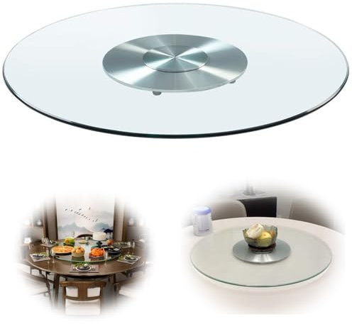 Plato giratorio grande de sobremesa con bandeja giratoria de vidrio, de 101,6 cm, 91,4 cm y 81,2 cm, silencioso y suave (tamaño: 85 cm/34 pulgadas) (color único: 85 cm/34 pulgadas) (color único: