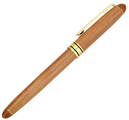 Aramox Calligraphy Italic Nib Fountain Pen, Broad Stub Chisel-pointed Nib Writing Arabic Gothic Italic with Bamboo Plywood Handle for Artists, Students and Calligraphy Lovers (Pen tip 1.5mm)