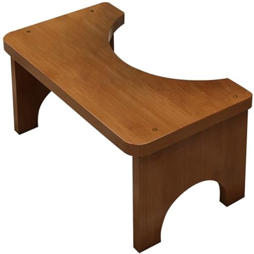 Repose-pieds de toilette en bambou robuste - Taille portable - Base antidérapante - Améliore l'accessibilité de la salle de bain et le repose-pieds confortable en bambou