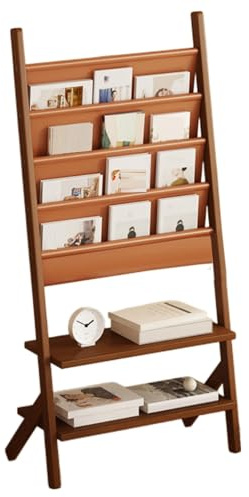 Présentoir À Dossiers, Porte-revues Au Sol, Porte-journaux en Bois, Gain De Place, for Chambre, Salon, École Et Bureau(Color2,156x33x64cm)
