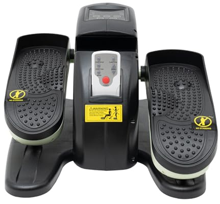 Electric elliptical trainer with stationary foot massage, LCD fitness tracker for teenagers
