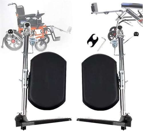 Repose-jambes relevable pour fauteuil roulant - Type universel - Support de pédale unique - 100 kg - Facile à nettoyer - Angle réglable de 90 ° à 180 ° - Avec pagaies souples - Pour personnes