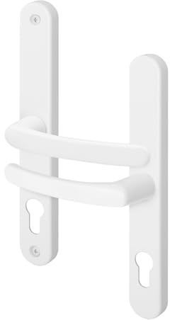 EAI Silver UPVC Door Handles, 68mm PZ Centres, 215mm Screw to Screw