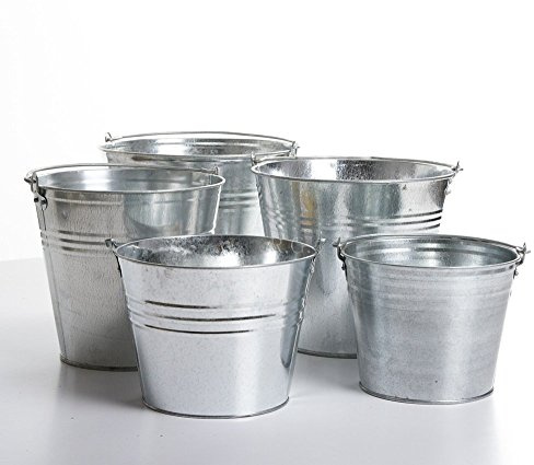 Unbekannt Metalleimer Verzinkt 5 Liter – Wassereimer Stahlblech, Zinkeimer Stabil, Ascheeimer & Dekoeimer, Blecheimer für Haus, Garten & BAU