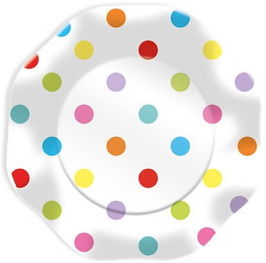 Zeus Party Piatti Carta Fondi a Pois Multicolore 10pz. Ø 23cm