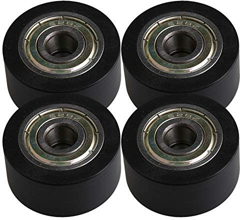 BQLZR 32x8x16MM Schwarz 608ZZ Lager Flache Nut Kugellager Führungsrolle Räder Rolle 149 KG Tragende Möbelrolle Packung mit 4