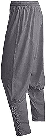 Mittelalterliche Herrenhose, Wikinger-Piraten-Renaissance-Kostüm, Schnürung, konisch, Banded Navigator, Freizeithose, 01 Grau, XXL