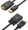 BENFEI Câble DisplayPort vers VGA, 2 Paquet adaptateur mâle vers mâle, plaqué or, pour Lenovo, Dell, HP, Asus et autres marques, 1,8 m