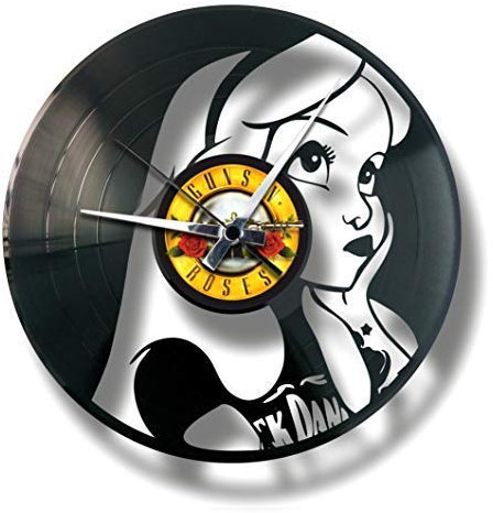 DISC'O'Clock Shallplattenuhr Alice - Lautlos Wanduhr, einfach aufzuhängen. 100% Made in Italy Handwerkliches Produkt