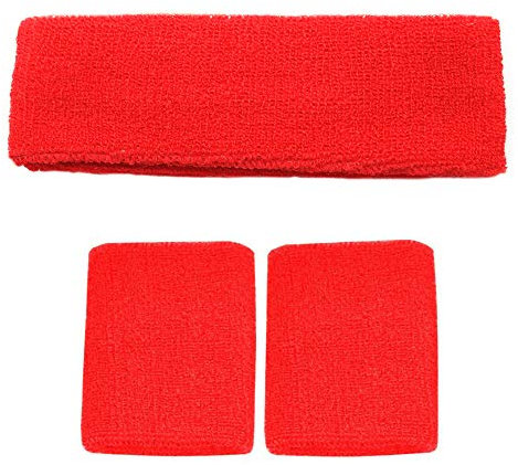Accessotech - Bandeau de sport - Serre-tête de squash tennis, badminton, gym, yoga, Mixte, Rouge