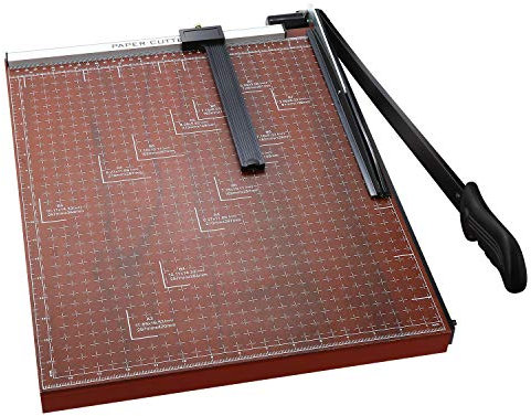 Voluker Coupe-papier A3, coupe-papier professionnel, coupe-papier, coupe-papier, socle en bois, 48,5 x 38,5 x 3,3 cm