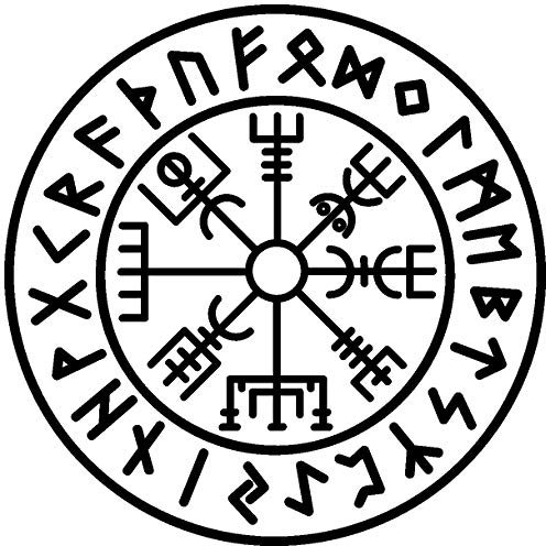 Samunshi® Aufkleber Vegvisir mit Runen A Vikings Wikinger für Auto Motorrad in 11 Größen und 25 Farben (10x10cm schwarz)