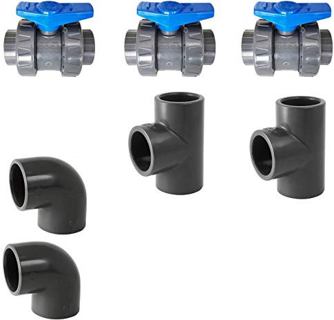 PVC Pression Kit Bypass 50mm Piscine pour créer Une dérivation du Circuit d'eau pour Une Pompe à Chaleur