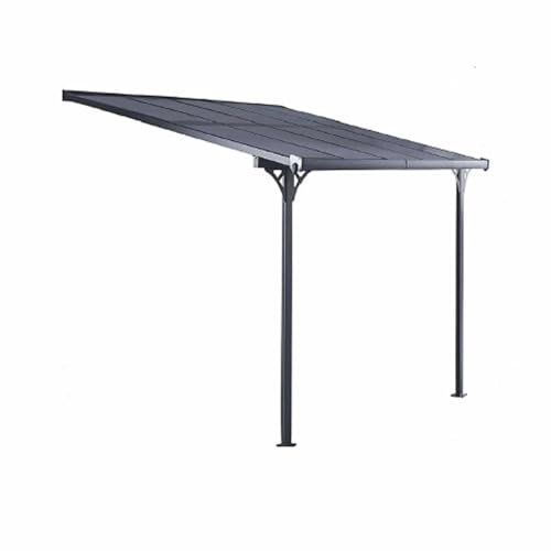 Gardiun Pergola da parete Elliot 8 m² 313 x 254 x 220/260 cm in alluminio e pannelli in policarbonato anti UV | portali regolabili