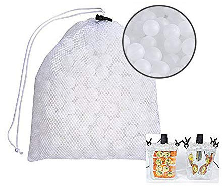 ACAMPTAR Sous Vide Kochbälle, BPA-frei, 20 mm, 250 Kugeln mit Netz-Trockenbeutel für Anova Joule Herde, Wasserbad und Sous Vide Behälter