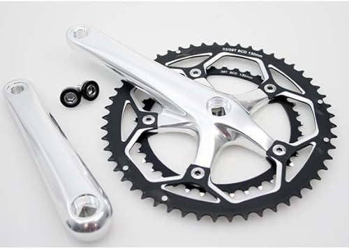 Platos y bielas Race 8 9v 53 39 aluminio plata