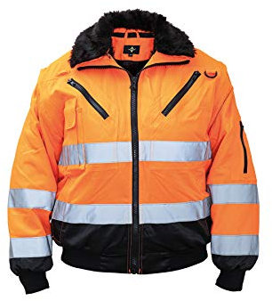 Korntex Hi-Vis Pilotenjacke Arbeitsjacke Wasserdicht Winddicht Orange - L
