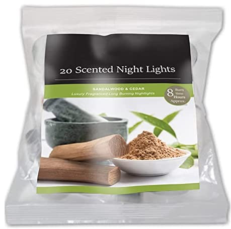 OnlineStreet Scented Tealight Votive Candles Pack - Wax Tarts in Different Assorted Refreshing Fragrances with 8 Hours Burning Time (Sandalwood & Cedar)