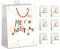 PremiumLine Geschenktaschen Weihnachten 6 Stück | DIN A4 Geschenktüten Papier Geschenkbeutel groß | farbige Kordel, Namenskarte | Merry Christmas, Large 26x32x12cm | Skorpion Papeterie