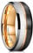 King Will Loop Tungsten Carbide Ring for Men Women Centre Rose Gold Groove Wedding Bands Surface Silver Transverse Stripes Brushed Finish And Black Matte Rose Gold Comfort Fit 9.5