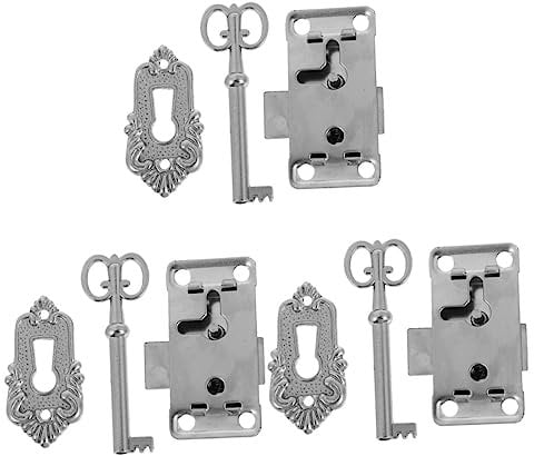 DOITOOL 6 Sätze Antikes Schloss Altes Schreibtischschloss Vintage-schrankschlösser Schranktürschloss Alte Tür Antike Schrankschloss-hardware Garderobenschloss Kasten Eisen Altmodisch