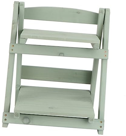 Homoyoyo Étagère à Rétro à Deux Support Créatif pour Plantes Bibliothèque Simple pour Balcon Maison Ou Bureau Vert Antique