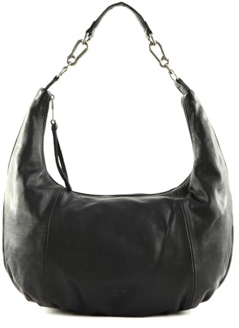 FREDsBRUDER Leder Schultertasche Umhängetasche Nida Hobo Bag Black schwarz