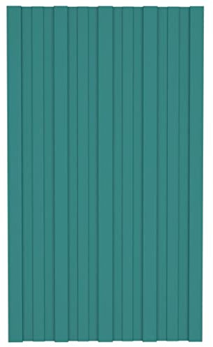vidaXL 12x Dachpaneele Trapezblech Dachplatten Dachblech Trapezbleche Profilblech Metallblech Stahlblech Dach Platten Verzinkter Stahl Grün 80x45cm