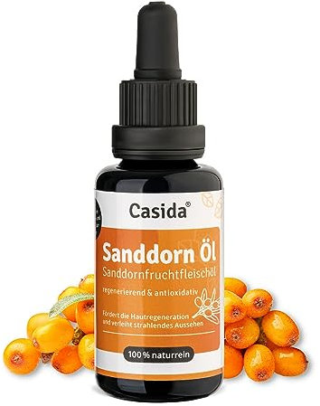 Casida® Sanddornöl - Sanddornfruchtfleischöl naturrein - Hautpflege Öl für intensive Pflege und Regeneration - Aus der Apotheke - 30 ml