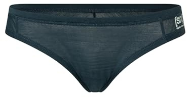 super.natural W TUNDRA175 Thong String Damen Unterwäsche Dunkelblau S - Damen Slip aus Merinowolle, Atmungsaktiv, temperaturregulierend & feuchtigkeitsabweisend