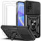 KUSINHOKA Cover per TCL 40SE/TCL 40 SE con Staffa + [3 Pezzi] Pellicola Vetro Temperato, [Protezione Fotocamera Slide] Anti-Graffio Custodia in Silicone e PC, Bumper Case Protettiva Cover, Nero