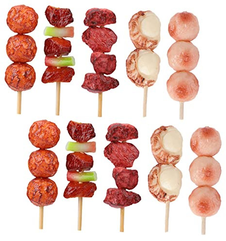 ibasenice 10 Pièces Brochettes De Barbecue Simulées Jouet De Barbecue pour Enfants Jouets De Barbecue pour Les Enfants Barbecue Artificiel Accessoire Photo Au Gril Nourriture PVC Porte-clés