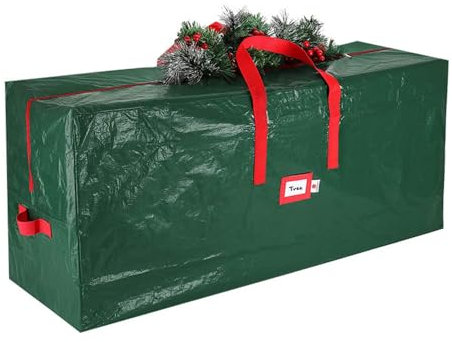 Odot Weihnachtsbaumtasche, Weihnachtsbaum Tasche mit Tragegriffen, wasserdichte Weihnachtsbaum Taschen Aufbewahrung, Transporthülle Weihnachtsbäume für Bäume zu 2,7m (120x28x43cm,Grün)