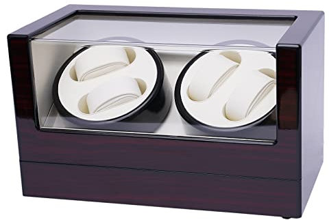 LANNADD Automatischer Uhrenaufzug, Uhrenbeweger 4 Uhren Deluxe Uhrenbox Holz-Display-Box Mit Leisem Motor, für Geschäfte und Den Persönlichen Gebrauch Zu Hause