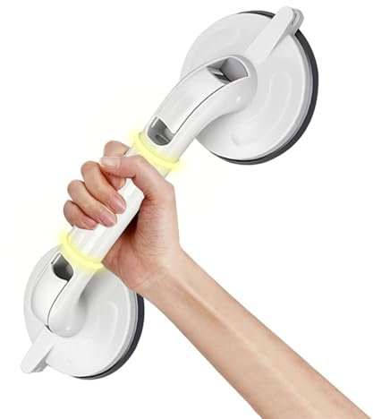 Mannicix Haltegriff Dusche ohne Bohren 38CM, Duschgriffe für Senioren, Haltegriff mit Saugnapf, Badewannengriff Handgriff Dusche für Bad WC, Bdewannen Einstiegshilfe fur ältere Menschen