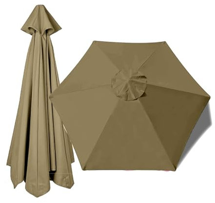 3.0m Markttisch-Regenschirm, UV-Schutz Gartenschirm Ersatzbezug Sonnenschirm Ersatz Bespannung Ersatz Baldachin für Marktschirm Ersatzdach für Tischschirme im Freien Dicke und stark Ersatzabdeckung (