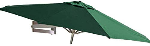 Ombrellone rotondo da parete per esterni, per patio, giardino, balcone, cortile, ombrellone inclinabile, con telaio in alluminio, Verde, 7.2ft/2.2m
