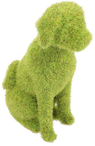 PHENOFICE Kleine Tierverzierung Tierstatue Rasenfiguren Beflocken Mooshase Beflocktes Kaninchen Miniatur-terrassenverzierung Landschaftstier Mooshasen- Grüner Mooshase Green Kunststoff