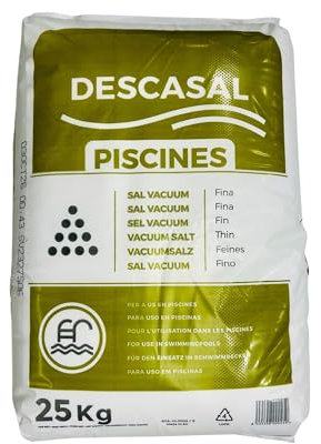 Sal Piscinas | Saco 25KG | Rendimiento Alto Y Grano Fino | Especial CLORACION Salina |