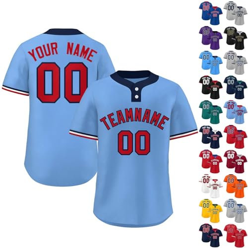 Generisch Personalisiert Atmungsaktiv Sporthemden Baseballtrikot Individuelles Baseball Jersey Schnelltrocknend T-Shirt Herren Damen Kinder Baseball Trikot Kurzarm Sportuniform Black Friday Angebote