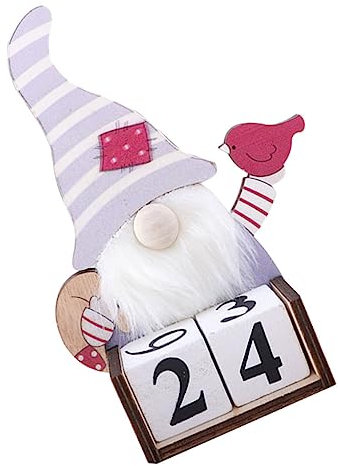 COSMEVIVI 1Stk Weihnachtskalender Weihnachtstischzwergfiguren Retro- nordisches Tischkalender immerwährender kalender immerwährende kalender Kalender Datumsanzeige aus Holz