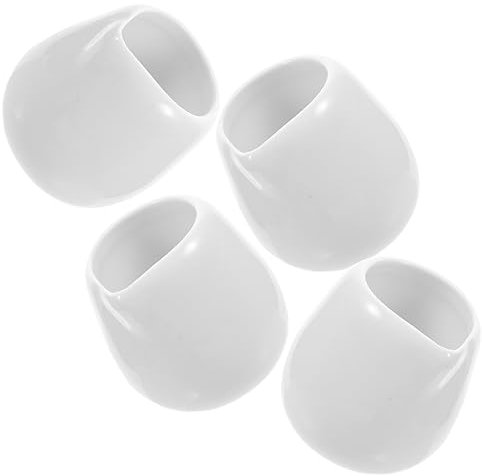Cabilock Lot De 4 Mini-saucisses En Céramique Blanches En Porcelaine Pour Sauces Yaourts Et Soupes