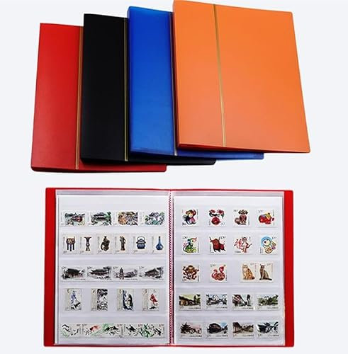 Luminexia 60 Seiten Briefmarkenalbum Einsteckbuch wattierter Blauer Einband,pp Material,große Kapazität,Staub- und feuchtigkeitsbeständig,Doppelschichtschutz