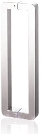 AMAXRcsy Poignée de Porte de Douche en Verre carrée en Or, Barre pivotante à Deux côtés de 48 po pour Une Utilisation intérieure et extérieure, Installation Facile (Argent 62 cm (24 3/8) x 60 cm)