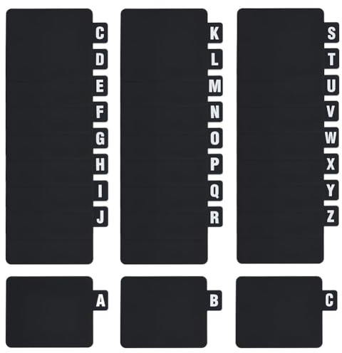 UNICRAFTALE Alphabetische Trennwände für DVD und Schallplatten, Alphabetische Trennwände, Kunststoff, A Z, mit Registerkarten für die Organisation von Mediathek-Alben und Regalen, 26 Stück