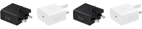 Samsung Galaxy Official 25W Super Fast Charging Travel Adapter (without USB-C to C Data Cable), Black (Pack of 2)