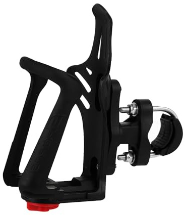 Flaschenhalter Fahrrad - TrinkflaschenhalterFahrrad 18 x 17 cm - Kunststoff - 360° drehbar, einstellbar - Für MTB, Rennrad, Roller, Kinderwagen (Schwarz)