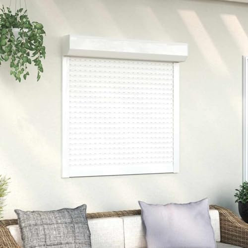 Générique Volet Roulant Aluminium 100x100 cm Blanc,Matériaux de Construction,Volets-144966